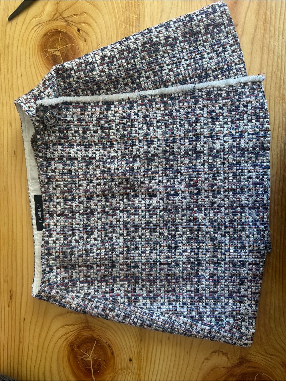 Sugarlips Multicolor Bouclé Trim Mini Skirt